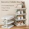 Foldable Shoe Storage SHoe Organizer Entryway Plastic Vertical Shoe Holder Narrow Shoe Shelf Shoe Organizer for Closet Free Standing Shoe Racks Shoe Cabinet Shoe Rack
